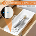 2 Pack Deep Drawer Organizer Bins, Sliding Drawer Organizer Bin Expandable and Adjustable Tray for Kitchen Utensils, BBQ Tools, Towels, Durable Plastic Sliding for Easy Storage(12.4-17.7") - size: 12.4-17.7"