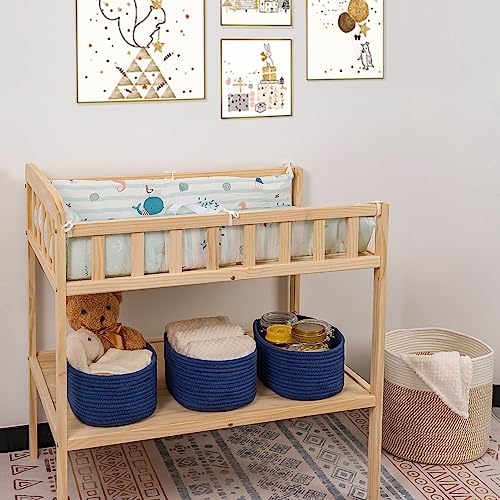 CubesLand Storage Basket, Cotton Rope, Navy Blue, 2 Pack, Organizing/Storage, Closet, Shelves, Decorative - color: Navy Blue, size: 2pcs-Small Basket