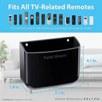 TotalMount Hole-Free Remote Holder – Eliminates Need to Drill Holes in Your Wall (for 2 or 3 Remote Controls – Black – Quantity 1) - color: Black