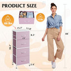 WLIVE Dresser with 4 Drawers, Storage Tower, Organizer Unit, Fabric Dresser for Bedroom, Hallway, Entryway, Closets, Sturdy Steel Frame, Wood Top, Easy Pull Handle,A-Pink - color: A-pink