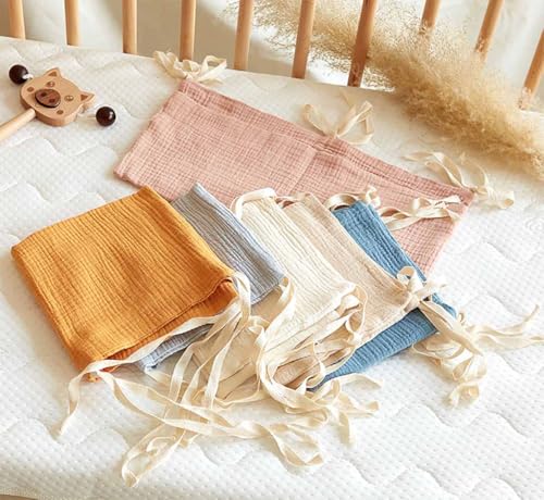 Cotton Baby Bedside Hanging Storage Bag,2 Pockets Organizer for Baby Cribs and Toys (Oatmeal) - color: Oatmeal