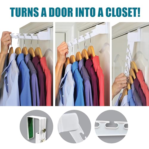 Wonder Hanger Over The Door 3-Pack Organizer for Clothes Hangers, Space-Saving Cascading Hanger Hooks, White - size: 3-Pack