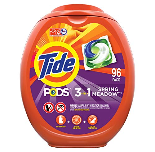 Tide PODS Laundry Detergent Soap PODS, High Efficiency (HE), Spring Meadow Scent, 96 Count - size: 96 Count (Pack of 1)