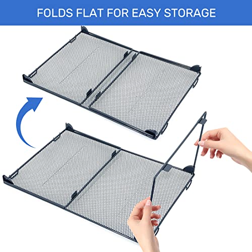Neudeco Shelf Organizer - Stackable Cabinet Shelves - 2 Pack for Kitchen, Closet, Bathroom, Gray