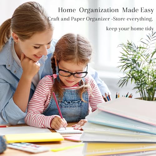 6 Pack 8x10 Photo Storage Boxes, Clear Plastic Organizer Bins for Scrapbook Paper, Crafts, Cards, and Photos