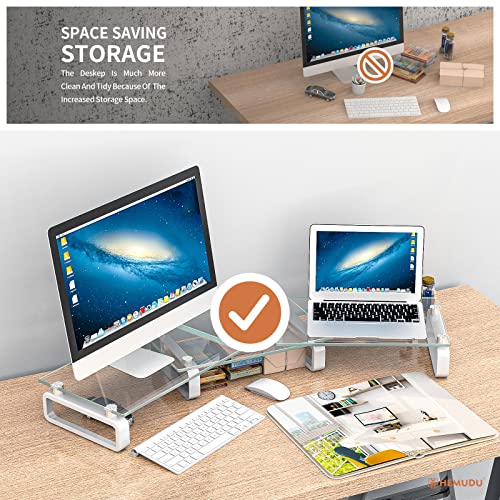 Hemudu Dual Monitor Stand, Computer Monitor Stand, Desktop Organizer, Monitor Stand Riser for PC, Computer, Laptop Clear HD02T-301 - size: 2 Pack Monitor Stand