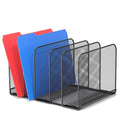 TOPCJ 5 Sections Desk File Holder/Rack/Sorter,Mesh File Organizer,File Folder Organizer,Metal Upright Desktop Organization for Documents,Magazine,Kitchenware,Antiskid,Antirust,Sturdy,1 Pack - style: 1 Pack