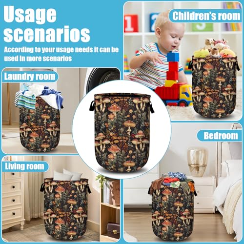 Mushroom Weed Laundry Basket, Laundry Hamper Collapsible Oxford Cloth with Handle Clothes Toy Storage Bin for Bathroom Laundry Room Bedroom 15.7 X 20 Inch - color: Mushroom Weed