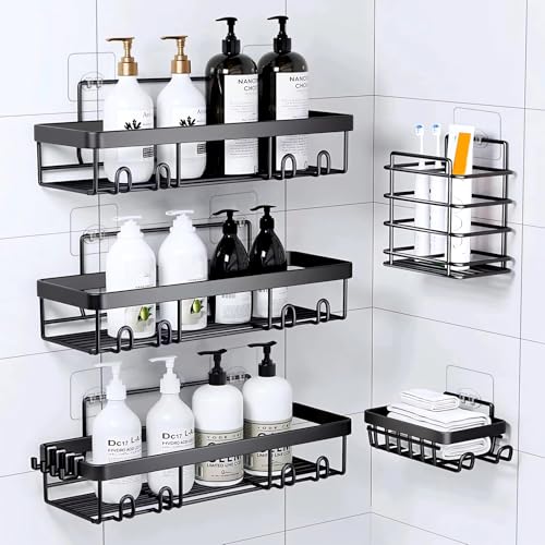 Shower Caddy Adhesive Single Hooks for Replacement, Shower Holder Organizer Self Adhesive Wall Hooks for Bathroom Corner Shelf Basket Soap Dish (Transparent-14Pack 1 Hooks) - color: Transparent-14Pack 1 Hooks