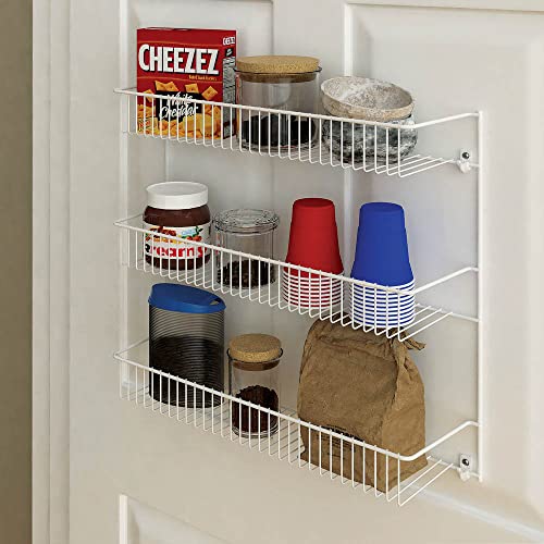 ClosetMaid 3-Tier Hanging Wall Mounted Metal Rack for Spices, Shelf Storage, Pantry Organization, Laundry, Kitchen, Bathroom, White, 8022 (Pack of 2) - size: 18-Inch Wide (Pack of 2), style: 3-Tier