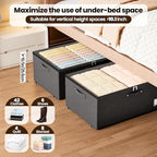 Dayacoco Under Bed Storage With Wheels,10 Inches Under Bed Storage Containers,65L Large Capacity,No Assembly Required Rolling Under Bed Storage for Clothes,Blankets,Shoes,Black - size: 10.1 inch height-black