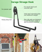 PIYILO Garden Tool Organizer 48 in with 18 Garage Hooks, Heavy Duty Garage Wall Hooks for Hanging Ladder, Bike, Tool Storage Rack for Yard Tools, Shovel, Shed (23 Pack) - size: 48 inch 18-Hook
