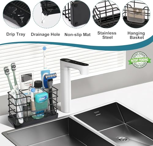 Toothbrush Holders for Bathrooms, Stainless Steel Bathroom Toothbrush Holder Kids Electric Tooth Brush Holder and Toothpaste Holder for Bathroom Accessories Organizer with Tray, Multi-Slots (Large) - size: Large