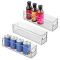 iDesign Stackable Fridge Bin with Handles - Ideal for Freezer or Pantry, Set of 3, Clear, Made in USA - style: Pack of 3