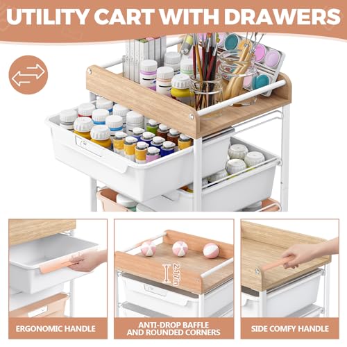 APEXCHASER Utility Cart with 4 Drawers,Rolling Storage Cart for Crafters Artists Kids Teacher Student Storage Arts Crafts & Sewing Study Supplies in Craft Room Dorm Classroom Kids Room-Pearl - color: Pearl, size: 4-Drawers