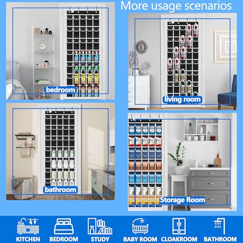 over the door shoe organizer,2025 upgraded,shoe organizer,35 Huge pockets,over door shoe organizer,Store size 13 shoes,shoe organizer,Strong material,hooks Suitable for various doors,black/white - color: Black/White, size: 71'' x 25.4''/Pack of 1