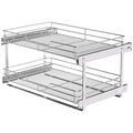 JOWBOOW (26" W x 22" D 2-Tier Cabinet Roll Out Shelves | Extra Wide Slide Out Drawers for Kitchen Cabinets, Heavy Duty Pull Out Cabinet Organizer 22 Inch Deep - size: 26 x 22 Inch