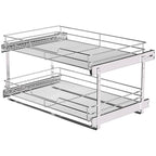 JOWBOOW (26" W x 22" D 2-Tier Cabinet Roll Out Shelves | Extra Wide Slide Out Drawers for Kitchen Cabinets, Heavy Duty Pull Out Cabinet Organizer 22 Inch Deep - size: 26 x 22 Inch