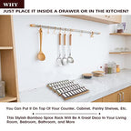 Bamboo Spice Rack Drawer Organizer - 8 Pieces Set- 9" Wide Per Piece - Combine Pieces Into 18" Wide Rack (9" or 18") - size: 18"