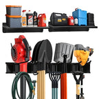 TIDYME Heavy-Duty Garage Wall Storage System | Wall Mounted Tool Organizer Rack with Shelving | 12-Piece Mounting Kit | 6x10” Double-Layered Hooks & 2x24” Floating Utility Shelves - size: 96" (2 Shelves)