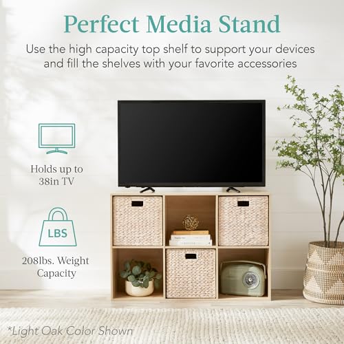 Best Choice Products 6-Cube Storage Organizer, 13.5in Shelf Opening, Bookcase, Display Shelf, Customizable w/ 3 Removable Back Panels – Walnut - color: Walnut, size: 6-Cube, 13.5in Shelf Opening