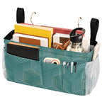Bedside Caddy Hanging Bunk Bed Caddy Bed Organizer Hanging Pocket with 2 Hooks Bedside Storage Organizer Pocket Bag Holder Geometric Green - color: Geometric Green