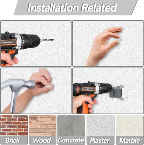 4Pcs peel and stick mop and broom holder wall mount Stainless Steel Heavy Duty Mop Holder Broom Hanger Wall with Screws, Garden Outdoor Tool Organizer Rack Broom Hanger