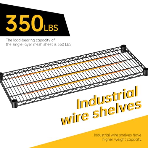 SINGAYE 5 Garage Heavy Duty Shelving Unit Kitchen Pantry Close Home Organizers and Storage Bathroom Shelf Laundry Room Organization Industrial Book Metal Wire Adjustable Shelves - color: Black, size: 5-Tier 18"D X 46"W X 77.2"H