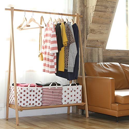 Sea Team Collapsible Canvas Fabric Storage Basket with Handles, Rectangle Waterproof Storage Bin, Box, Cube, Foldable Shelf Basket, Closet Organizer, 16.5 x 11.8 x 9.8 Inches, Red Stripe - color: Stripe/Red, size: 16.5 Inch (Pack of 1)