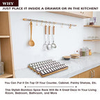 Bamboo Spice Rack Drawer Organizer - 8 Pieces Set- 11" Wide Per Piece - Combine Pieces Into 22" Wide Rack (11" or 22") - size: 22"