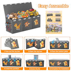 Extra Large Toy Box Chest, Collapsible Sturdy Toy Storage Organizer Boxes Bins Baskets Dinosaur Kids Toy Chest Bin with Lids for Boys Girls Living Room Playroom Bedroom Nursery 41"x14"x16" Gray - color: Grey－3