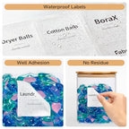 Glass Laundry Pods Container & Acrylic Dryer Sheet Holder with Bamboo Lids, Scoops & Labels | Premium Laundry Room Organization and Storage for Detergent Pods, Powder, Dryer Balls & Beads - color: Bamboo Cap