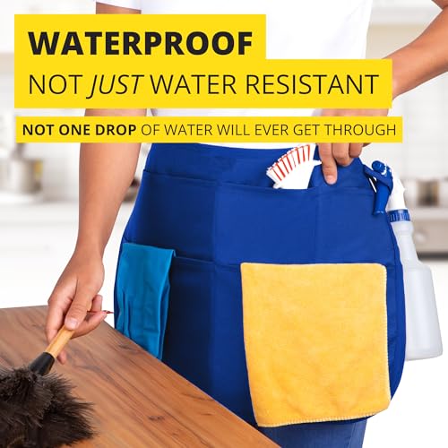 5-Pocket Waterproof Professional Cleaning Apron. Made for Pro Cleaners. Like a Cleaning Caddy Around Your Waist - color: Royal Blue, style: Standard