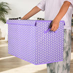 Mayniu Large Toy Box Chest with Flip Lid, Toy Storage Organizers Bin Boxes Basket with Sturdy Handles for Boys, Girls, Kids, Nursery, Playroom, Living Room, Bedroom, (Purple) - color: Large Purple