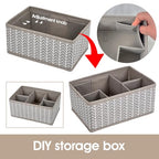 VERONLY Cosmetic Storage Bins Makeup Organizer, Adjustable Multifunction Storage Box Desk Drawer Divider for Makeup Brushes, Bathroom Countertop or Dresser, Set of 4 (Grey) - style: Tree Branch Pattern 4PC