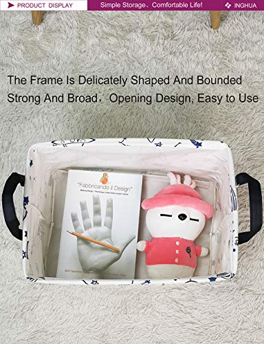 Rectangular Storage Basket Fabric Organizer Bin for Toys,Books,Clothes,Gifts,Pets-Perfect for Home,Office,Nursery,Dorm,Shelf(Rec Spaceships) - color: Rec Spaceships