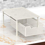 Simple Houseware Stackable Cabinet Basket Drawer Organizer, White - color: White, size: 1-Tier