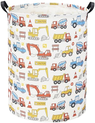 Kids Laundry Basket Baby Hamper for Nursery Boy Kids Hamper Cute Kids Toys Storage Bin Organizer Engineering Vehicle Room Decor for Home(Engineering Vehicle) - color: Engineering Vehicle