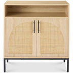 Best Choice Products Rattan Sideboard Buffet Cabinet, Entryway Table, Accent Storage Cabinet, Console Table for Hallway, Living Room, Dining Room - Natural - color: Arched Rattan, Natural