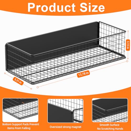 2Pack Magnetic Basket Organizer Holder for Fridge, Magnetic Shelf for Garage, Laundry, Kitchen, Workshop, Cabinet - size: Magnetic Basket Organizer Holde