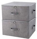 iwill CREATE PRO Folding Storage Box with Zip Lid and Handles, Rigid Storage Baskets With Linen Fabric& Plastic Board, Closet Shelf Drawers,Dark Gray, 2 pcs - color: Dark Gray