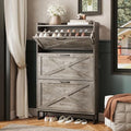 Maupvit Shoe Storage Cabinet with 3 Flip Drawers, Freestanding Organizer with Metal Legs for Entryway, Narrow Shoe Rack Cabinet, Light Rustic Oak - color: Light Rustic Oak, style: 3-Drawers