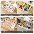 Lifewit 2.36" High 5 Pack Bamboo Drawer Dividers, 14.2-22" Expandable Kitchen Drawer Dividers, Adjustable Drawer Dividers for Clothes, Drawer Separators for Dresser, Kitchen, Bedroom, Bathroom