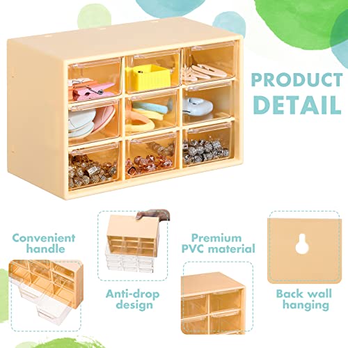 Amyhill 6 Pcs Mini Drawer Organizer Small Organizer with 9 Drawers Plastic Desktop Craft Storage Box for Office Home Room Jewelry Cosmetics Collection(Multicolored) - color: Multicolored