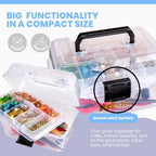 ArtBin 6890AG Small Project Box, Portable Art & Craft Organizer with Lift-Out Tray, [1] Plastic Storage Case, Clear (Pack of 6) - size: Small (Pack of 6)