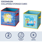 Idea Nuova Cocomelon Set of Two Spacious Collapsible Storage Cubes, 10"x10" - color: Cocomelon