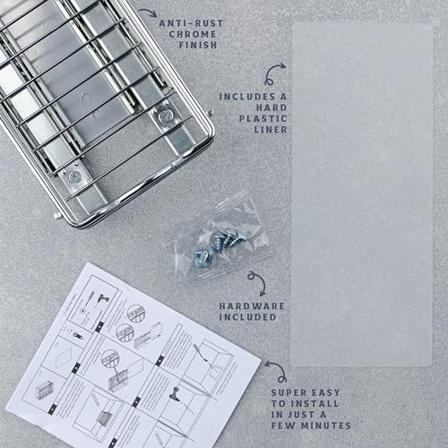 Pull Out Cabinet Organizer for Spices, Cans - Heavy Duty with Lifetime Limited Warranty- Pull Out Spice Rack- Cabinet Pull Out Shelf for Cans,Dishes, Etc, 4-1/2"W x 10-1/2"D x 2-3/4”H, Chrome - size: 4.5 Inch - Single