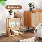 FILWH Bamboo Organizer Rack - Adjustable 3-Tier Storage Shelf, Wall Mounted or Over The Toilet, Living Room, Kitchen (Natural) - color: Natural