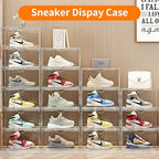 3 Pack Clear Acrylic Sneaker Shoe Display Case,Shoe Storage Boxes Stackable,Acrylic Boxes for Shoes Display with Lid,Boot Storage Organizer for Tall Boot,Purse Handbag Organizer for Closet - style: 14.2"L x 10.6"W x 8.7"H - 3 Pack
