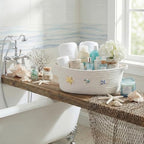 Remerry Boho Coastal Toilet Paper Storage Basket, Cute 3D Starfish Ocean Decor Cotton Rope Bathroom Storage Basket, Beach Bathroom Organizer Bin for Toilet Tank Counter Shelf Nursery, 12 x 8 x 5 Inch